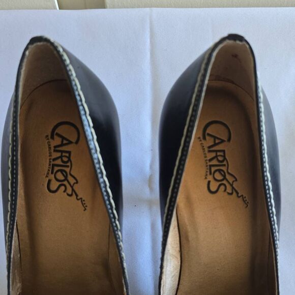 Carlos Santana Shoes Black Leather Peep Toe Platform 4”High Heels, NEW, Sz 8M - Picture 3 of 7